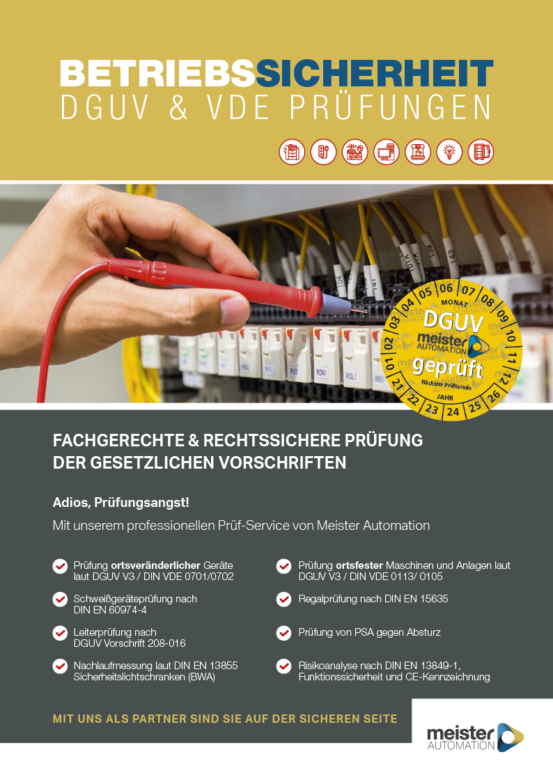 Flyer I Betriebssicherheit Meister Automation GmbH I Wertheim am Main