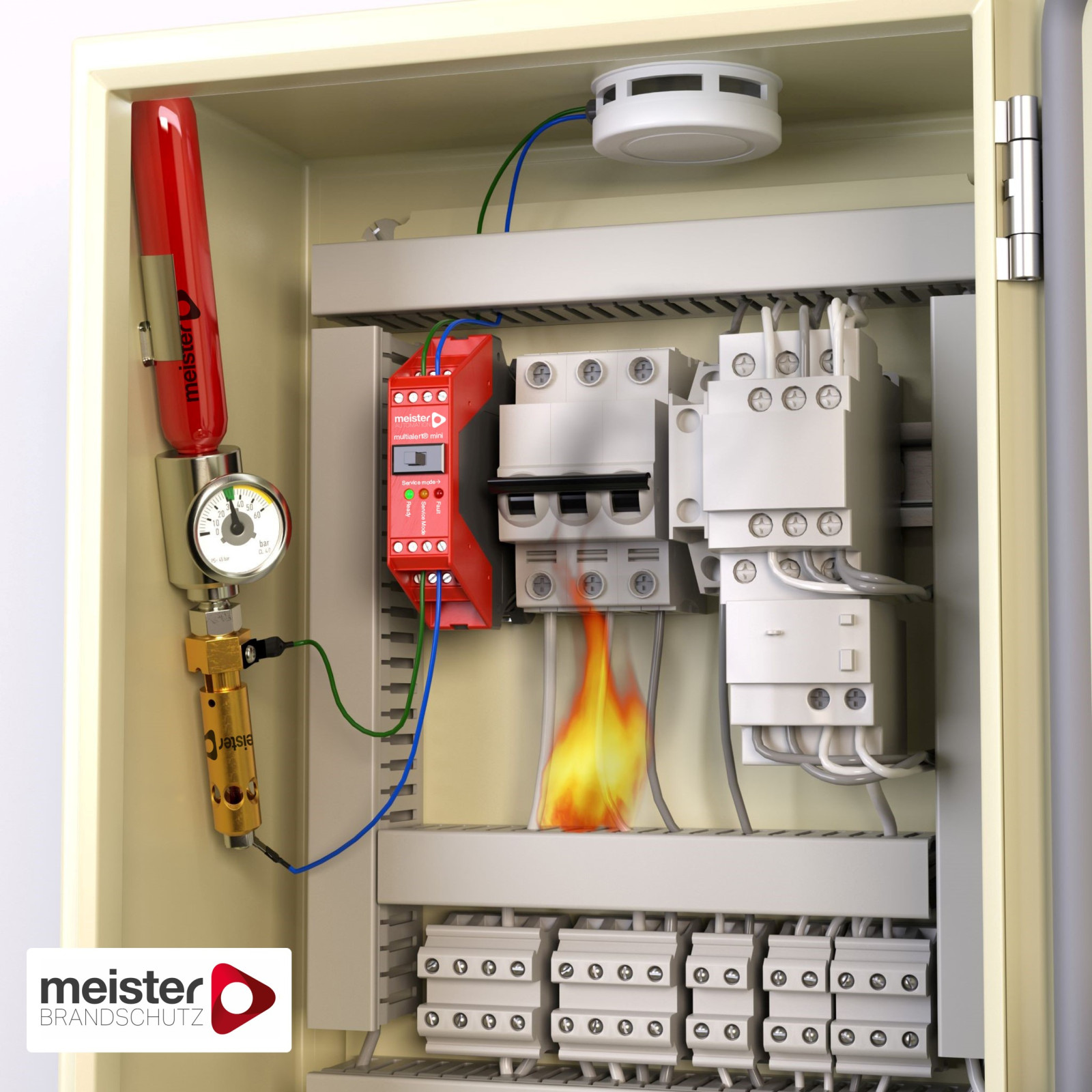 AMFE Pro Cert incl. Multialert Brandschutz für Schaltschränke von der Fa. Meister Brandschutz GmbH & Co. KG