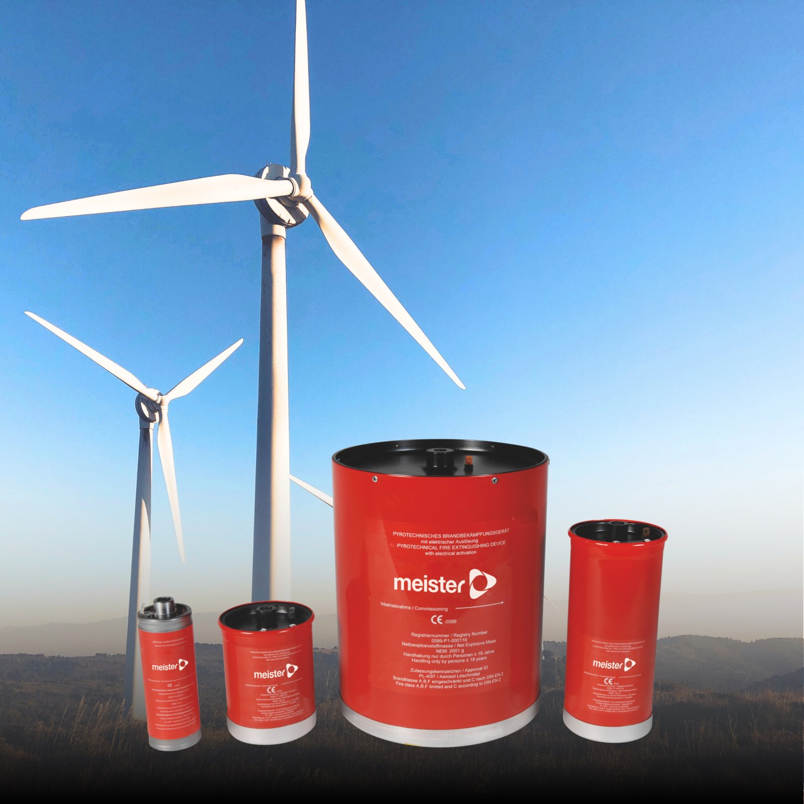 AeroPro Aerosol-Feuerlöschanlage für Windkraftanlagen der Meister Brandschutz GmbH & Co. KG